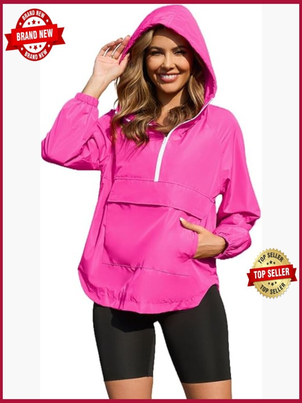 Lightweight Rain Jacket, Packable Waterproof, Running Cycling Hiking